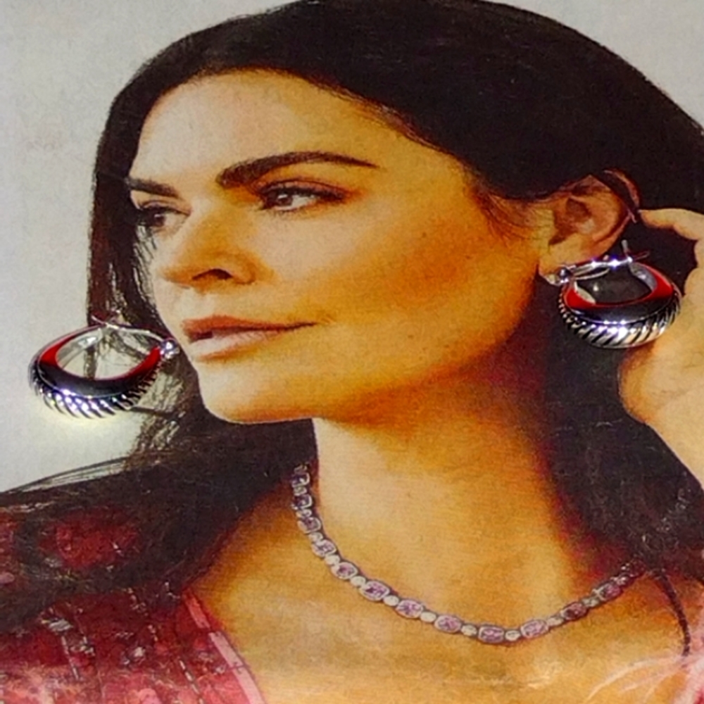 Pair Solid Sterling Silver Braided Earrings